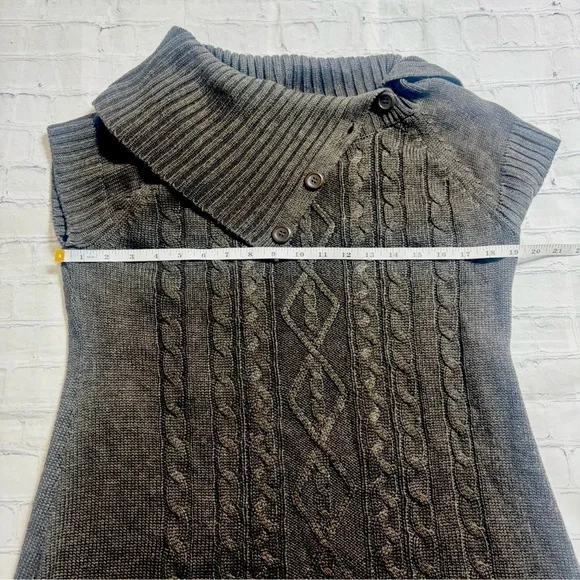Calvin Klein Brown Size Large L Cable Knit Short Sleeve Sweater Dress - Picture 6 of 11